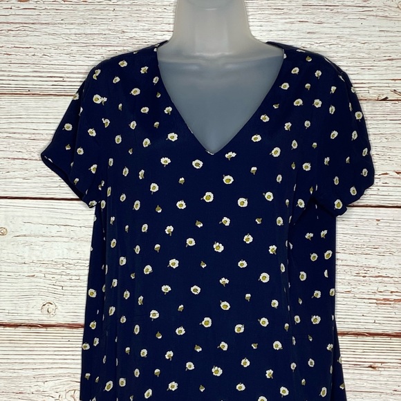 Madewell Button-Back Easy Dress in Daisy Dots in Navy Sz XXS - Picture 12 of 16